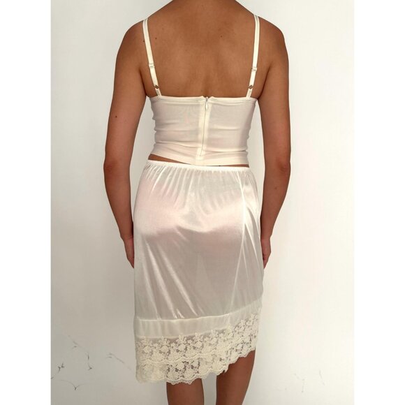 y2k vintage white pink lace ribbon cropped bustier corset crop top made in Italy - Picture 7 of 9